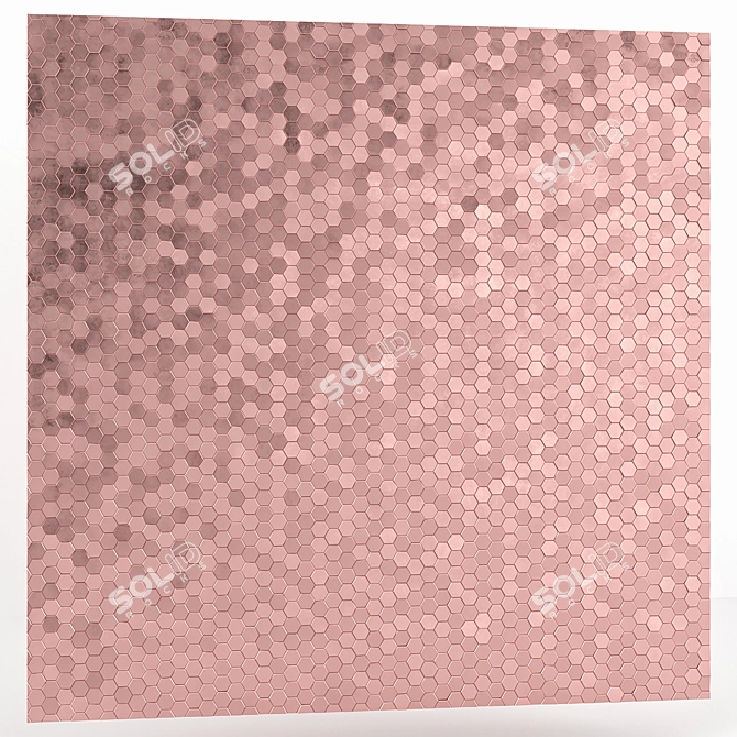 Rose Gold Hex & Cube Tiles 3D model image 3