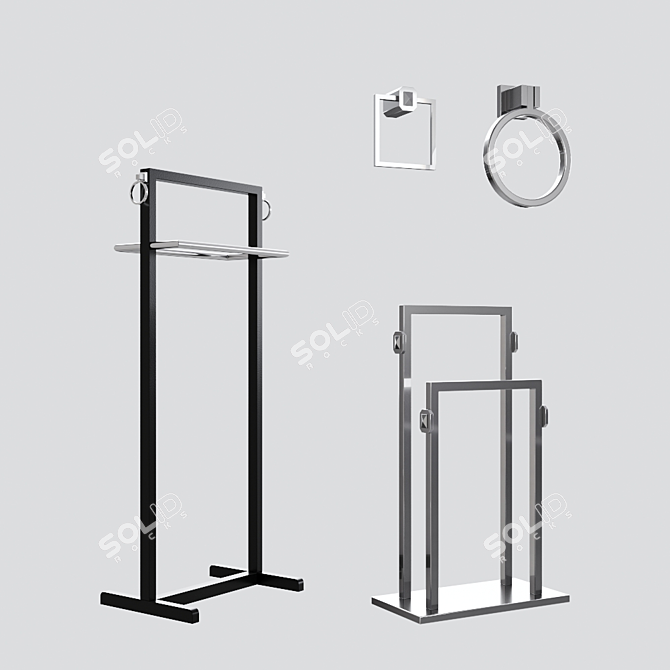 Oasis Towel Rack: Stylish and Functional 3D model image 1