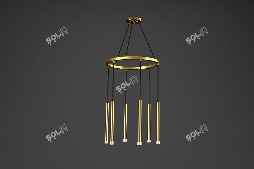 Rhea Pendant Lights on Ring Frame 3D model image 1