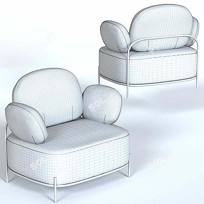 Modern Coco Armchair: Comfort and Elegance 3D model image 8