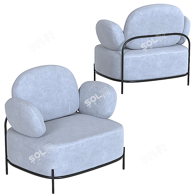 Modern Coco Armchair: Comfort and Elegance 3D model image 10