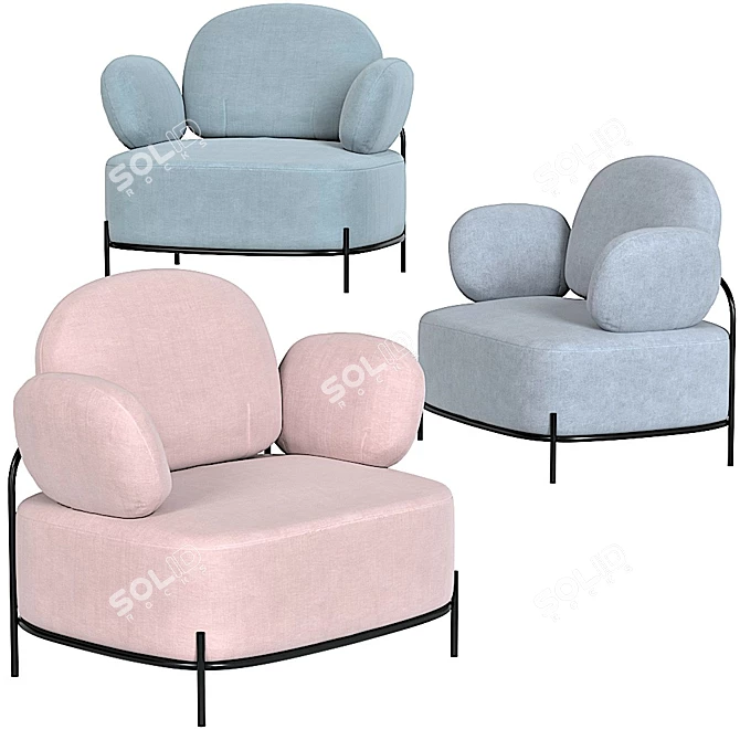 Modern Coco Armchair: Comfort and Elegance 3D model image 12