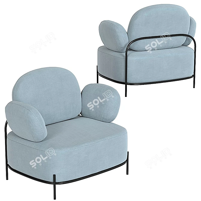 Modern Coco Armchair: Comfort and Elegance 3D model image 14