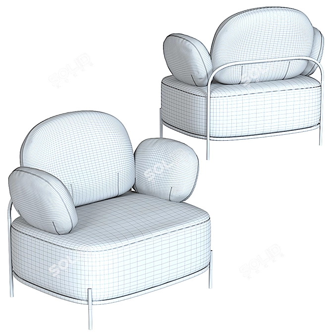 Modern Coco Armchair: Comfort and Elegance 3D model image 16