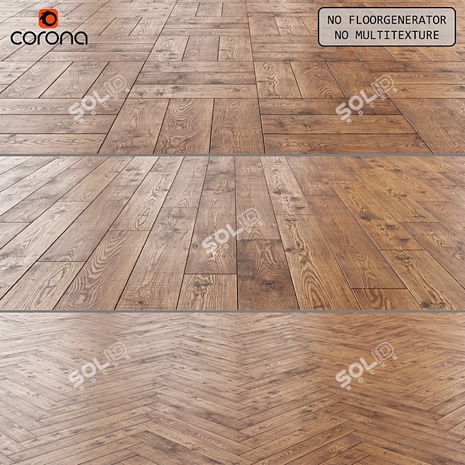 Versatile Floor Laminate with 3 Layout Options 3D model image 1