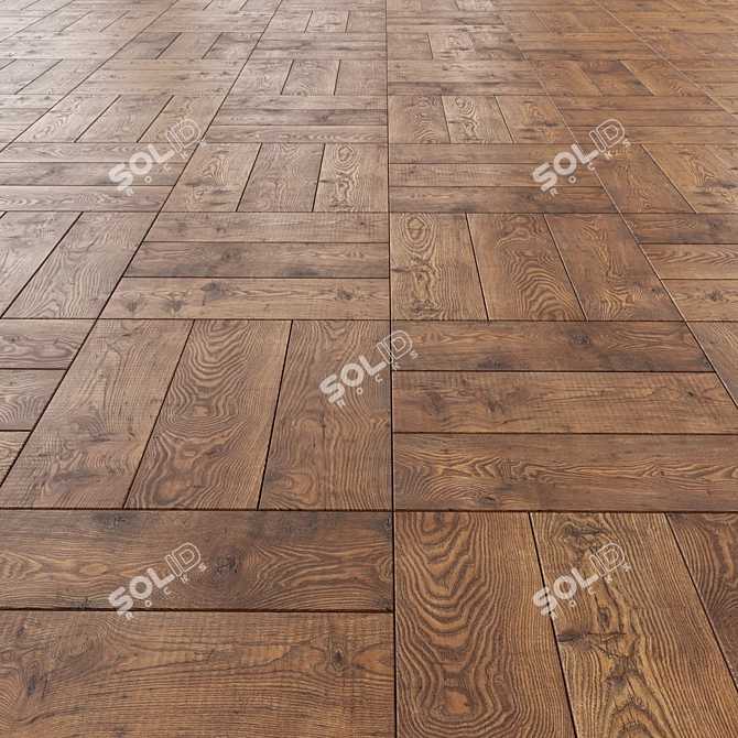 Versatile Floor Laminate with 3 Layout Options 3D model image 2
