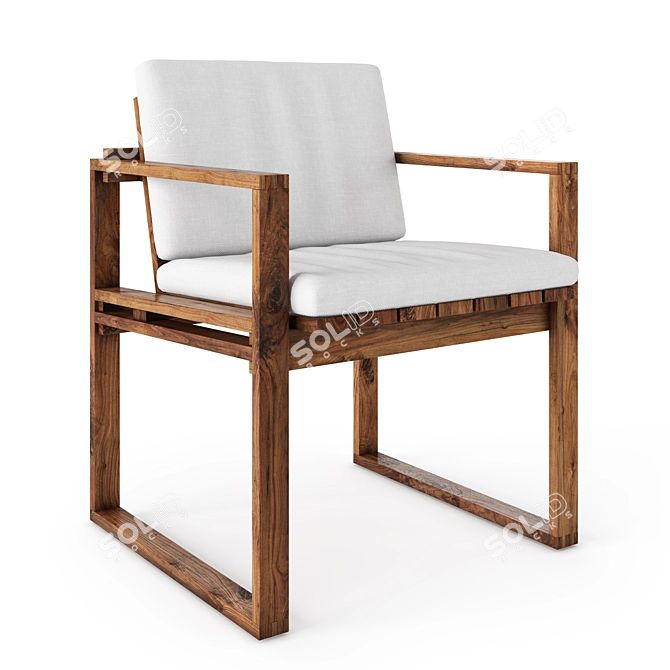 Elegant Wooden Chair: Sedia 3D model image 1