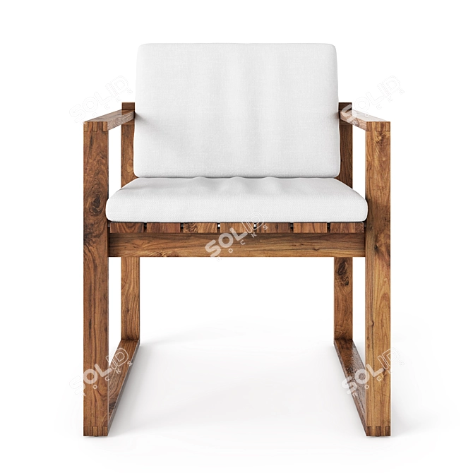 Elegant Wooden Chair: Sedia 3D model image 2