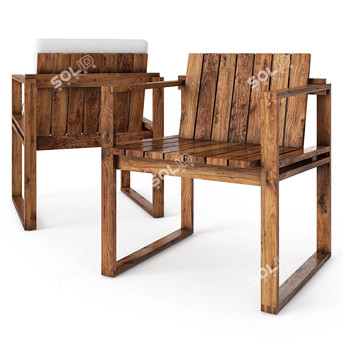 Elegant Wooden Chair: Sedia 3D model image 3