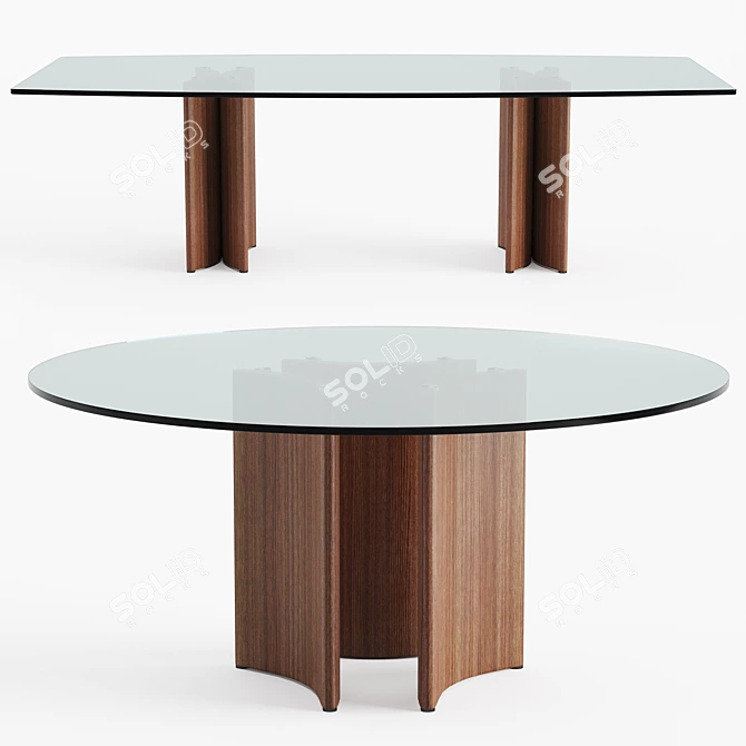 Alan Modern Dining Table 3D model image 2