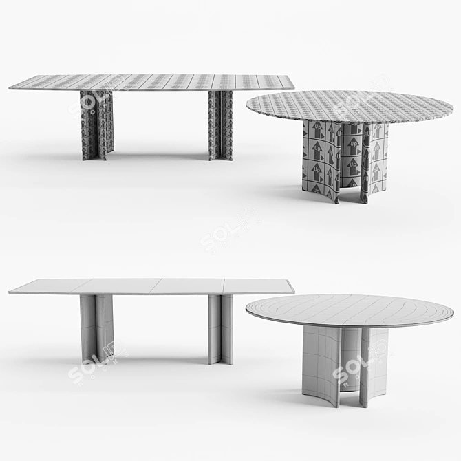 Alan Modern Dining Table 3D model image 4