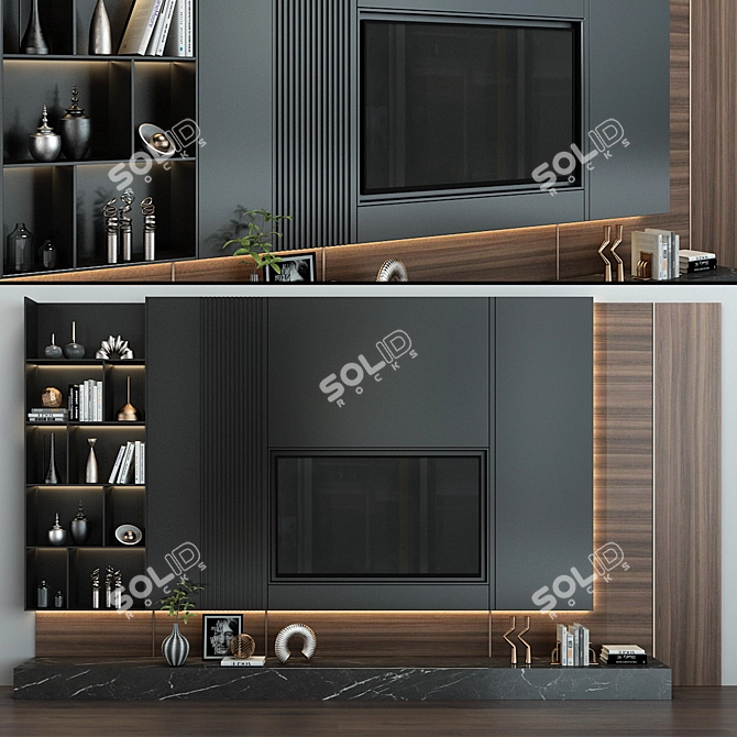 Sleek TV Shelf for Modern Homes 3D model image 1