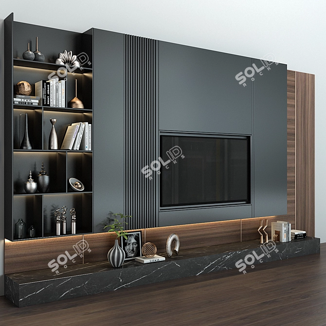 Sleek TV Shelf for Modern Homes 3D model image 2