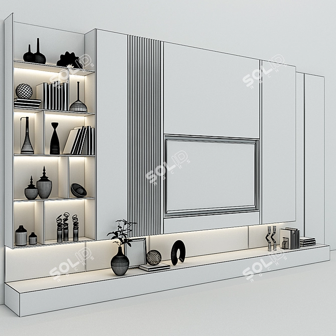 Sleek TV Shelf for Modern Homes 3D model image 3