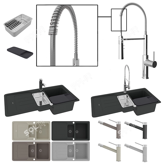 BlancoNeo6s-sink 02: Modern and Sleek 1000x510 mm Sink 3D model image 1