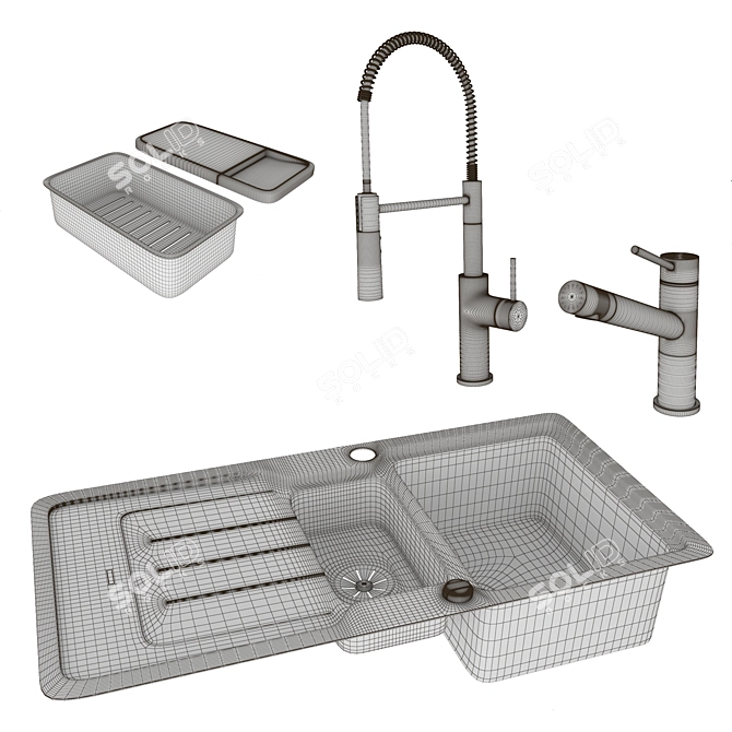 BlancoNeo6s-sink 02: Modern and Sleek 1000x510 mm Sink 3D model image 3