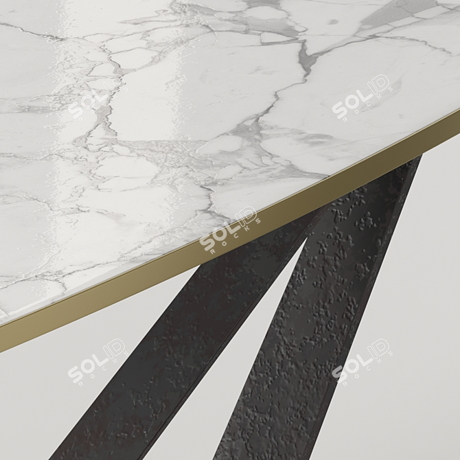 Elegant Marble Dining Table 3D model image 2