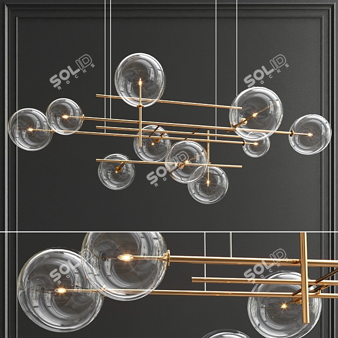 Elegant Gallotti Bolle Horizontal Pendant 3D model image 2