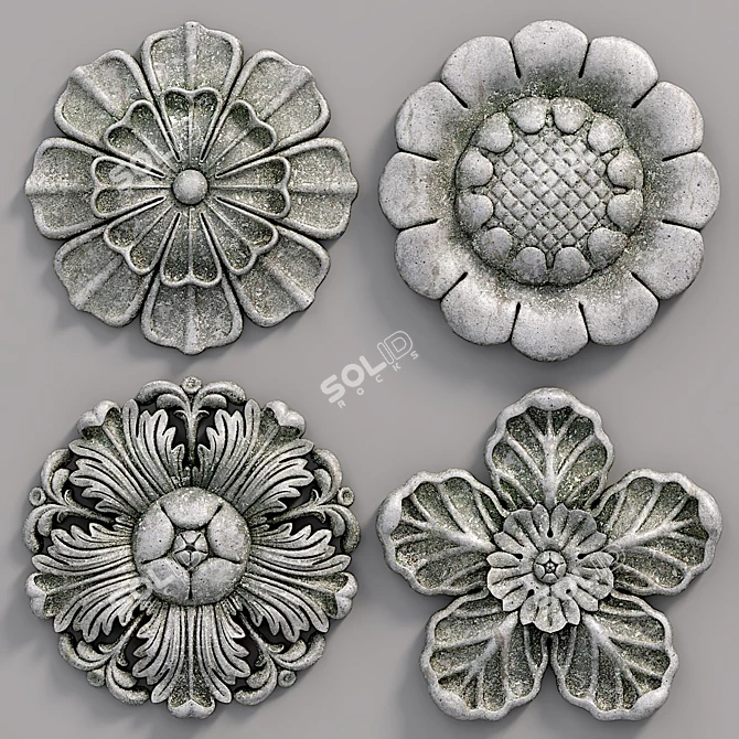 Elegant Decor Wall Rosettes 3D model image 3