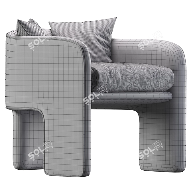 Modern Milo Baughman Armchair 3D model image 5