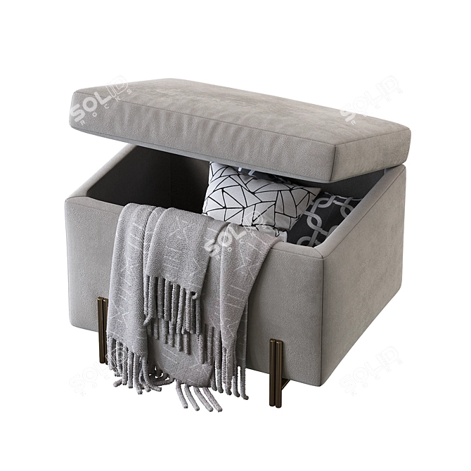 Modern Storage Bench 3D model image 2