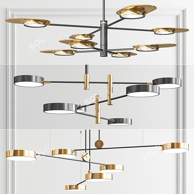 Ingel Technum LED Chandelier - Multi-type Illumination 3D model image 1