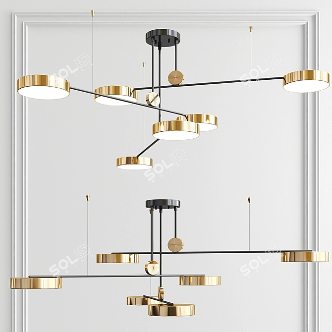 Ingel Technum LED Chandelier - Multi-type Illumination 3D model image 3