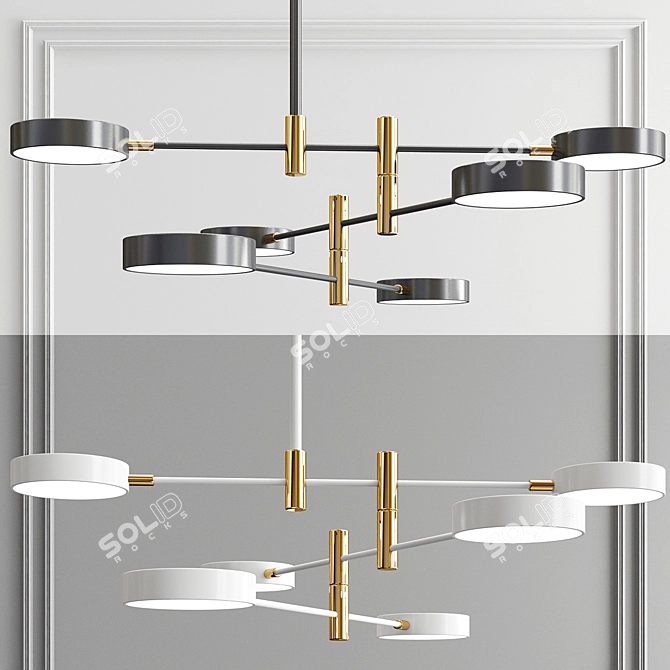 Ingel Technum LED Chandelier - Multi-type Illumination 3D model image 4