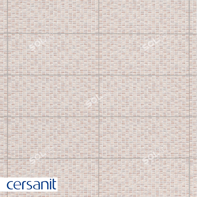 Pudra Beige Relief Mosaic - 20x44: Stunning Texture 3D model image 1