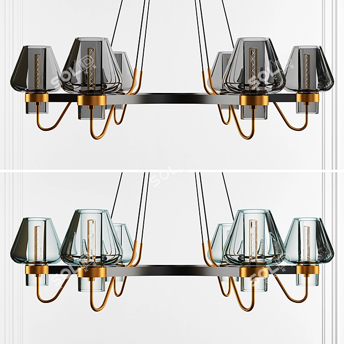 Modern Loft Queen Chandelier 3D model image 1