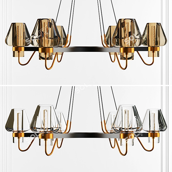 Modern Loft Queen Chandelier 3D model image 2