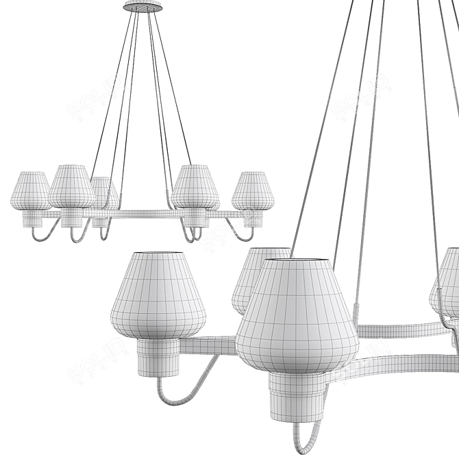 Modern Loft Queen Chandelier 3D model image 3