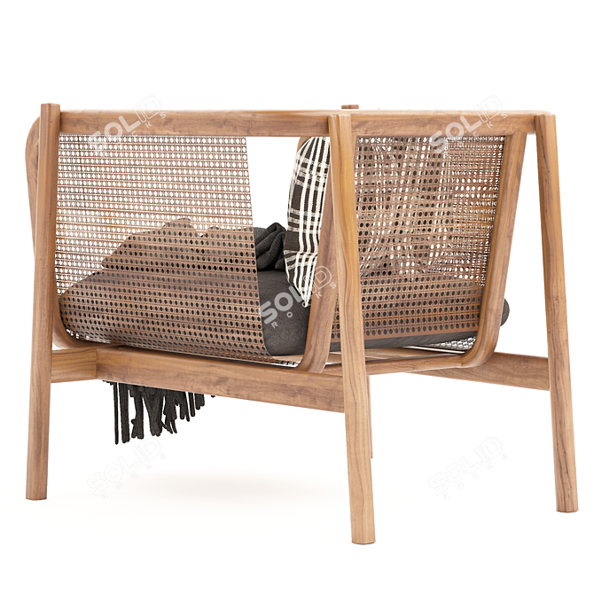 Refined Hamper Lounge Chair 3D model image 3