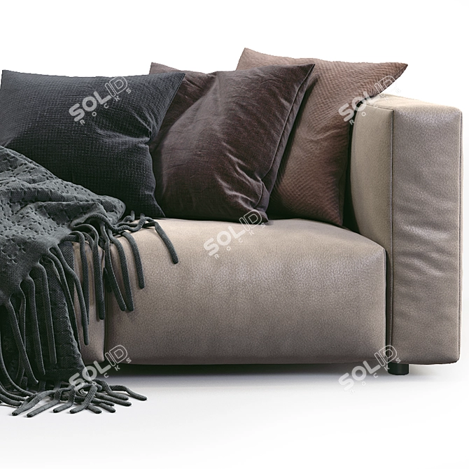 Minimalist Leather Sofa: Prostoria Match 3D model image 2