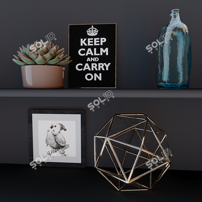 Elegant Home Decor Set 3D model image 2