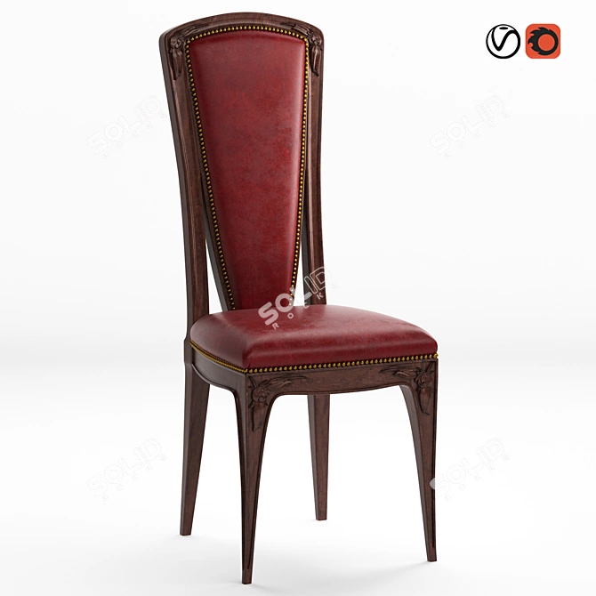 Art Nouveau Dining Chairs 3D model image 1