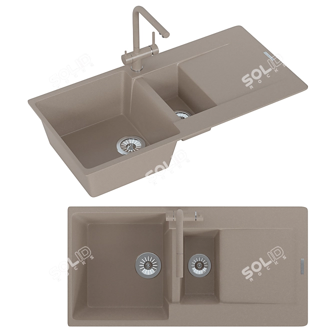 Elegant Reginox AMSTERDAM 15 Sink 3D model image 3