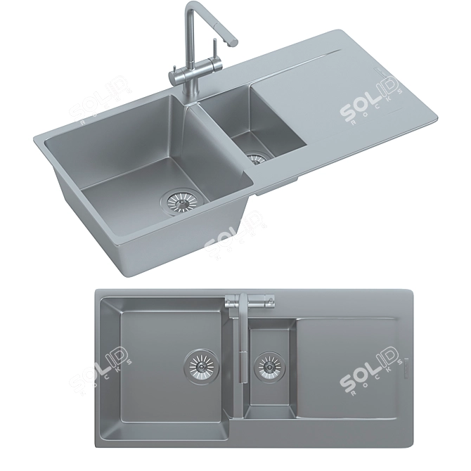 Elegant Reginox AMSTERDAM 15 Sink 3D model image 4