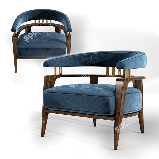 Elegant Upholstered Chair: Rozzoni 3D model image 1