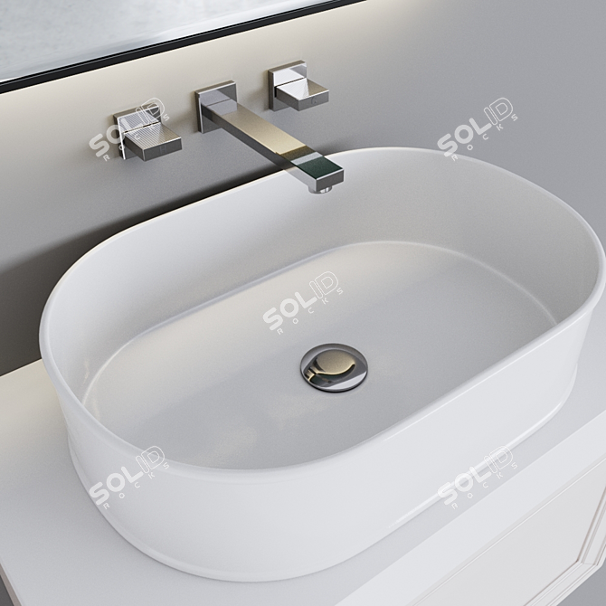 Stylish Bathroom Furniture Set 3D model image 2