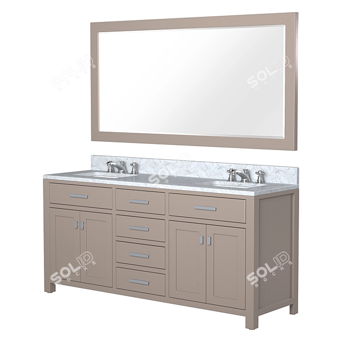 Modern Bathroom Vanity Set 3D model image 1