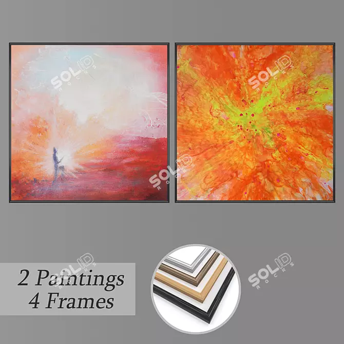 Elegant Wall Art Set with Multiple Frame Options 3D model image 1