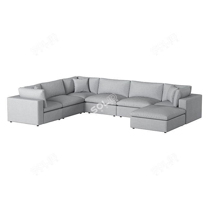 Modular Sectional Sofa: Flexible & Stylish 3D model image 1