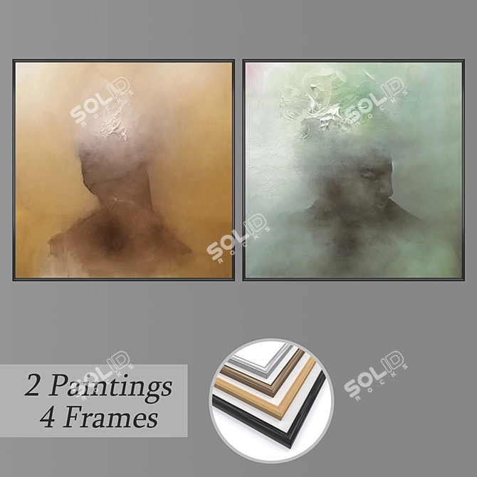 2-Piece Wall Art Set with Multiple Frame Options 3D model image 1