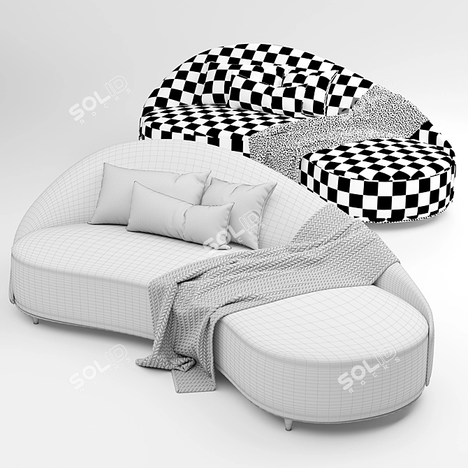 Modern Curve Sofa by Patrick Naggar 3D model image 5