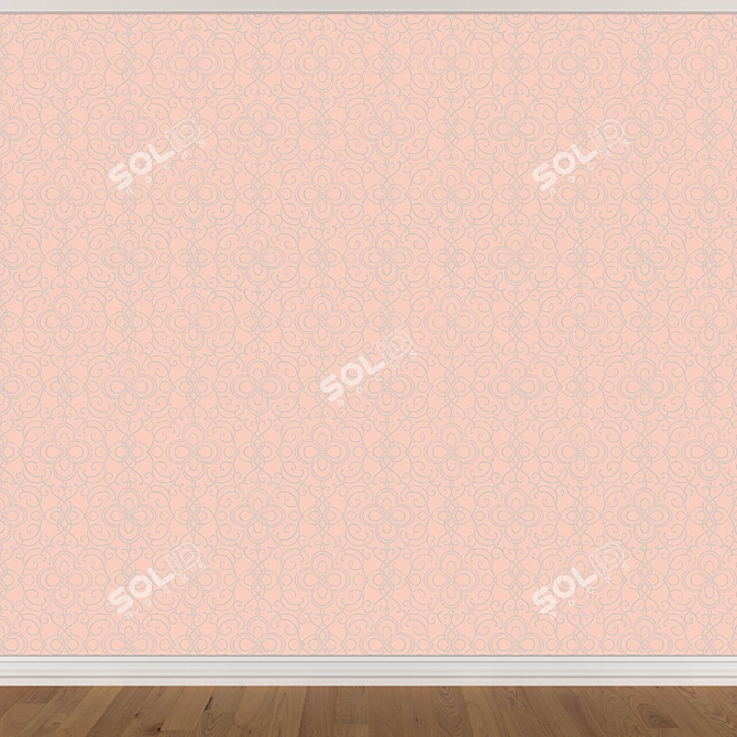 Title: Seamless Wallpaper Set - 3 Colors 3D model image 3