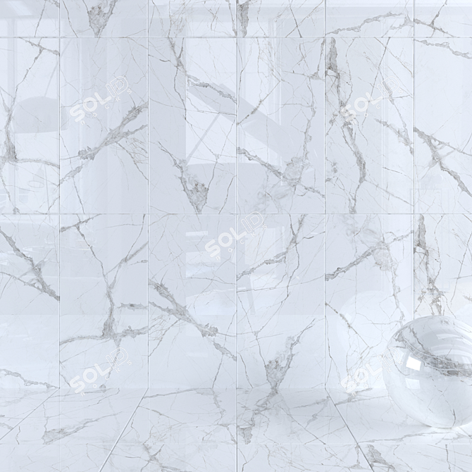 Museum Glacier White Wall Tiles 3D model image 1
