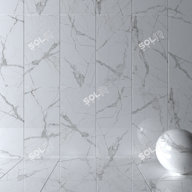 Museum Glacier White Wall Tiles 3D model image 2