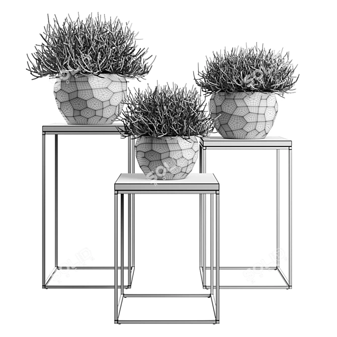 Modern Concrete Vases Set 3D model image 2