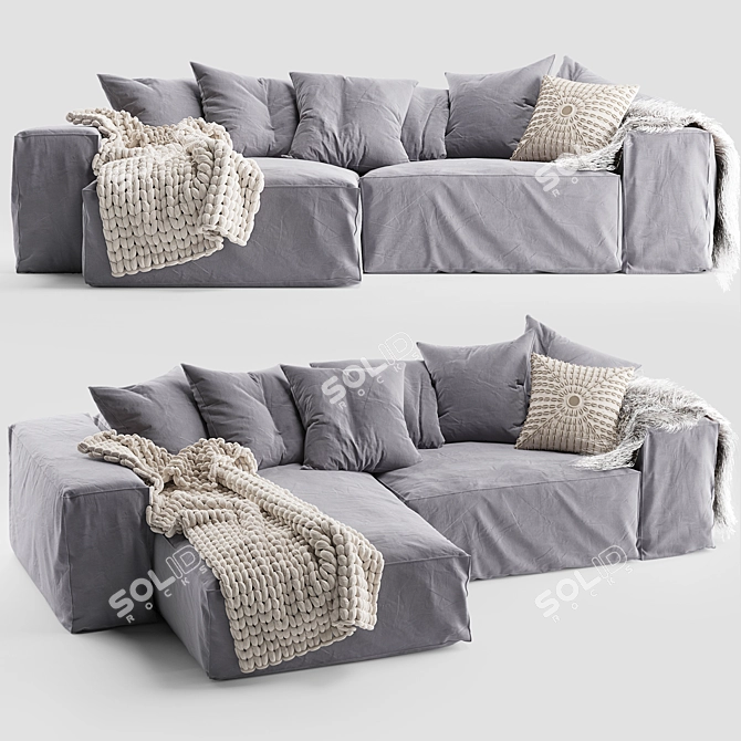 Hendrix 2-Seater Sofa: Uniqwa's Luxurious Statement Piece 3D model image 1